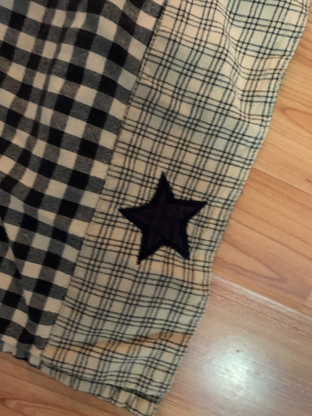 Primitive Gingham Navy Curtains - Picture 4 of 4